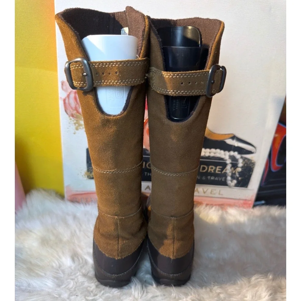 The North Face Janey II Waterproof Suede Tall Boots Brown Leather Equestrian 7.5
